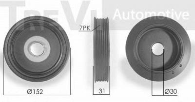 TREVI AUTOMOTIVE pc1222 -  Ременный шкив, коленчатый вал